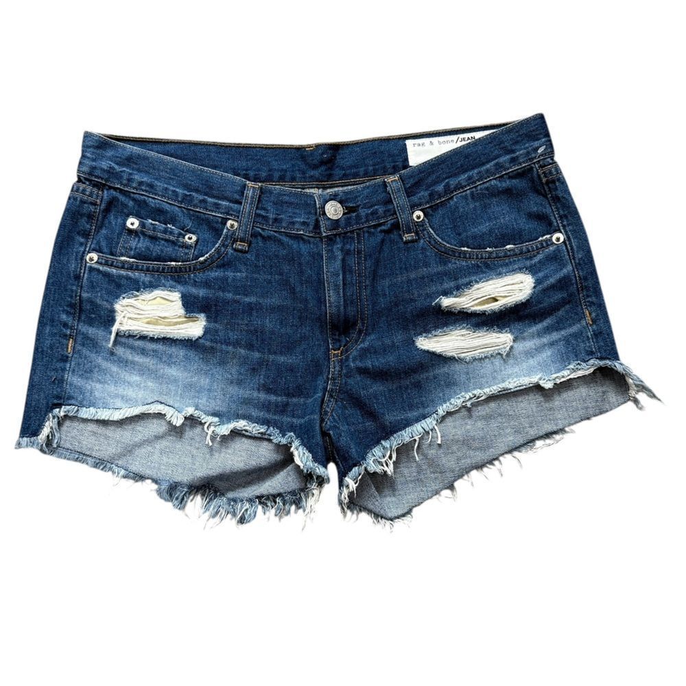 Rag & Bone Denim Shorts with Raw Hem